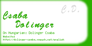 csaba dolinger business card